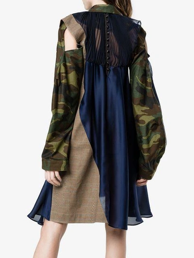 Shop Sacai Contrast Sleeve Shirt Dress