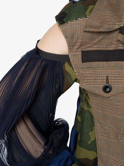 Shop Sacai Contrast Sleeve Shirt Dress