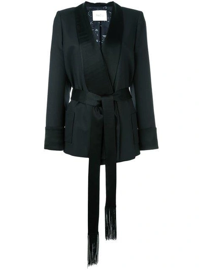 Shop Racil Shawl Lapel Belted Jacket In Black