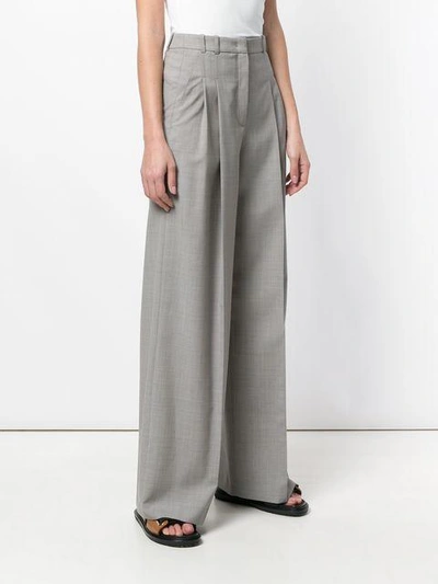 Shop Jil Sander Navy High Waist Tailored Wide Trousers - Grey