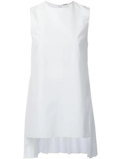 Shop Adam Lippes Sleeveless Pleat Back Tunic In White