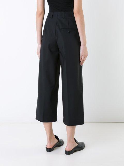 3.1 Phillip Lim Black Wide-leg Crop Tailored Trousers In Ba010 Black ...