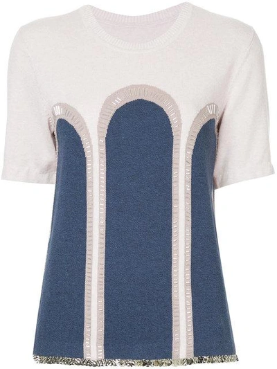 Shop Onefifteen Embellished Knit T-shirt In Pink