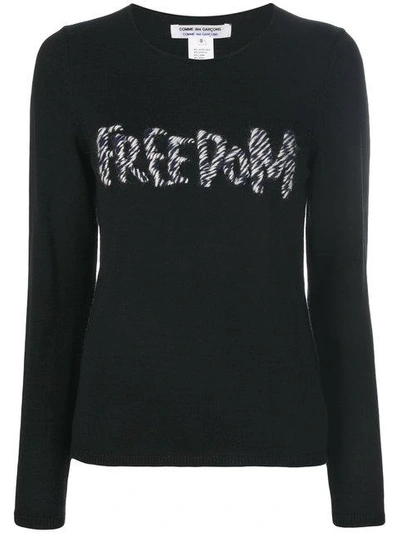 Shop Comme Des Garçons Comme Des Garçons Freedom Embroidered Jumper In Black