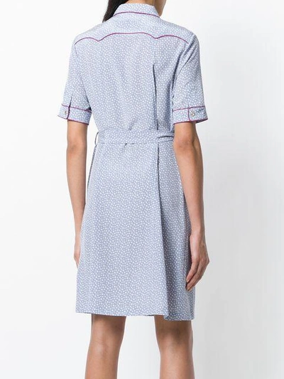 Shop Coach Star Print Shirt Dress In Blue