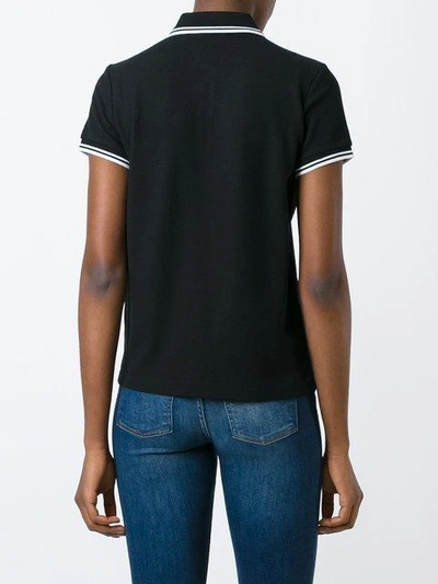 Shop Moncler Logo Polo Shirt In Black