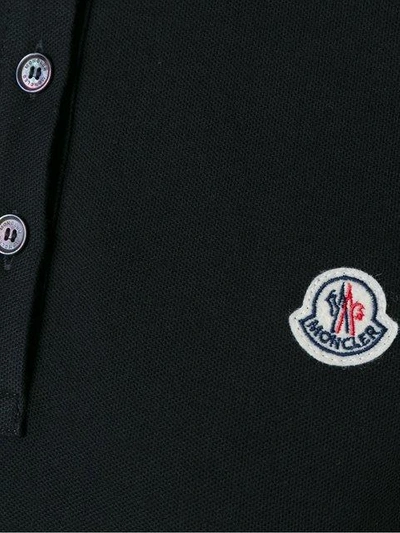 Shop Moncler Logo Polo Shirt In Black