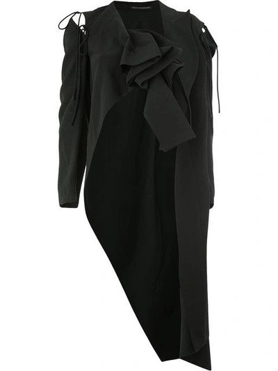 asymmetric ruffle jacket