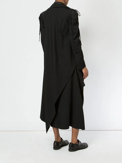 Shop Yohji Yamamoto Asymmetric Ruffle Jacket - Black