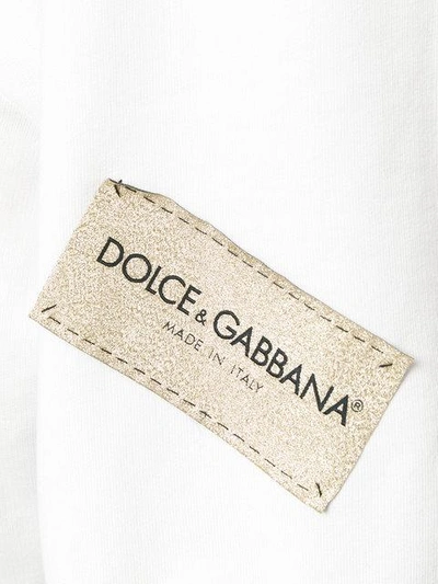 Shop Dolce & Gabbana Love Metallic Embellished Sweatshirt - White