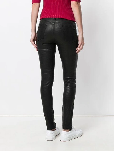 Shop Rag & Bone Skinny Leather Trousers - Black
