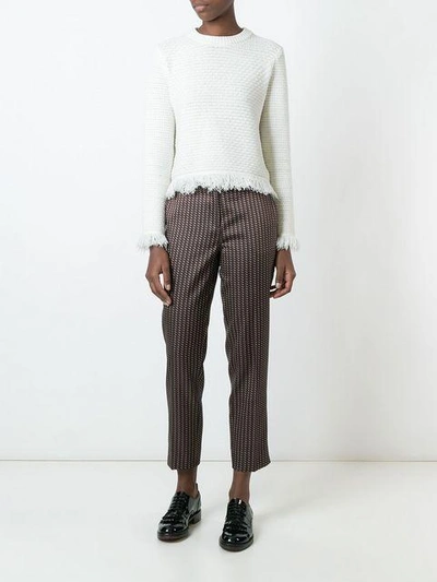Shop Etro Jacquard Trousers In 100