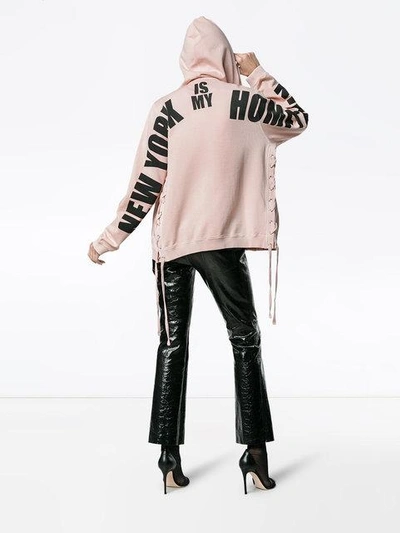 Shop Faith Connexion Printed Text Hoodie In Pink