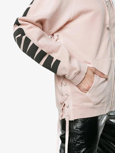 Shop Faith Connexion Printed Text Hoodie In Pink