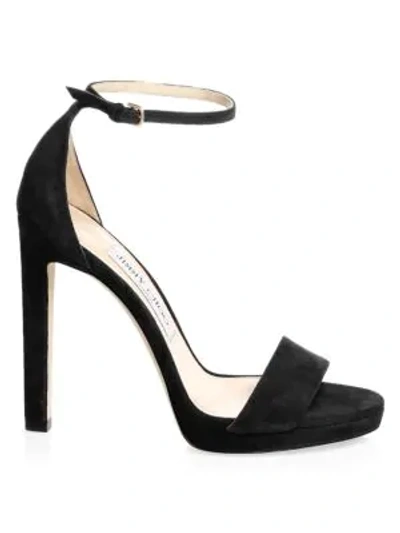 Shop Jimmy Choo Women's Misty Suede Ankle-strap Sandals In Black
