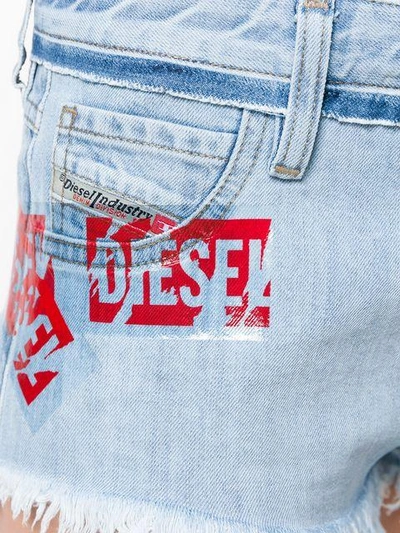 Shop Diesel De-scotch Denim Shorts - Blue