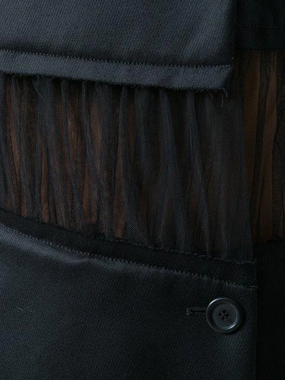 Shop Maison Margiela Sleeveless Tulle Panel Blazer Dress In Black