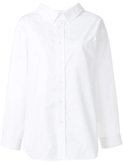 Shop Balenciaga Swing Collar Shirt In White