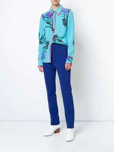 Shop Diane Von Furstenberg Dvf  High-waisted Skinny Trousers - Blue