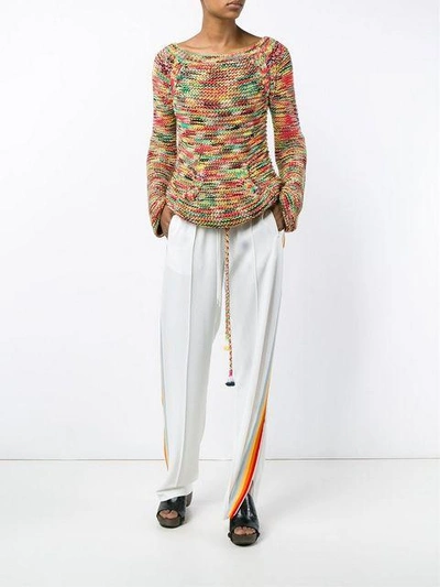 Shop Chloé Rainbow Stripe 'cady' Track Pants - White