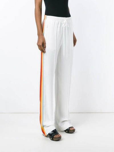 Shop Chloé Rainbow Stripe 'cady' Track Pants - White