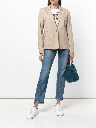 Shop Ps By Paul Smith 'sabbia' Contrasted Jacket - Neutrals