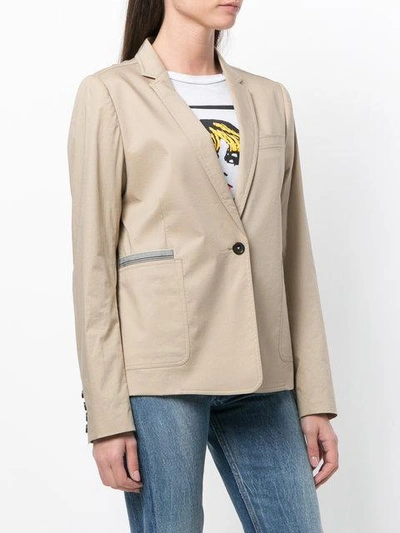 Shop Ps By Paul Smith 'sabbia' Contrasted Jacket - Neutrals