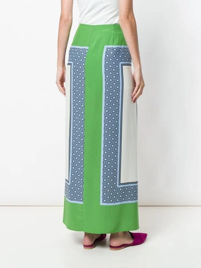 Shop Tory Burch Asymmetric Long Skirt - Multicolour