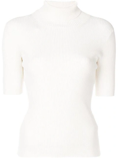 Shop Valentino Rib Knit Sweater In White