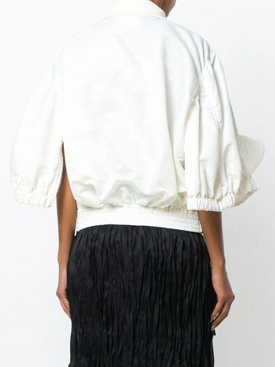 Shop Sacai Cropped Sleeve Bomber Jacket