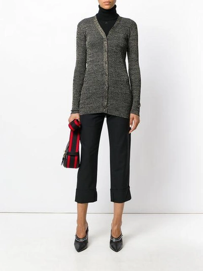 Shop Prada Lurex Cardigan - Black