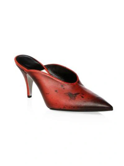 Shop Calvin Klein 205w39nyc Roslynn Leather Mules In Red Black