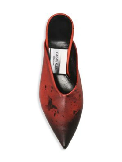 Shop Calvin Klein 205w39nyc Roslynn Leather Mules In Red Black