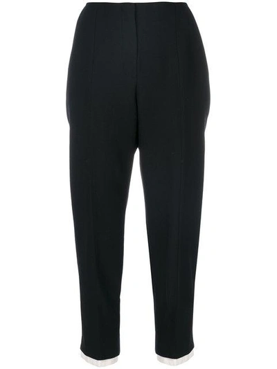 Shop Alexander Mcqueen Cropped Tailored Trousers In Black