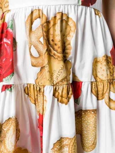 Shop Dolce & Gabbana Cookie & Rose Dropped Shoulders Maxi Dress