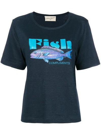 Shop Antonia Zander Fish Print T-shirt - Blue