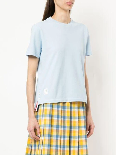 Shop Thom Browne Relaxed Fit Short Sleeve Tee With Red, White And Blue Stripe In Classic Pique