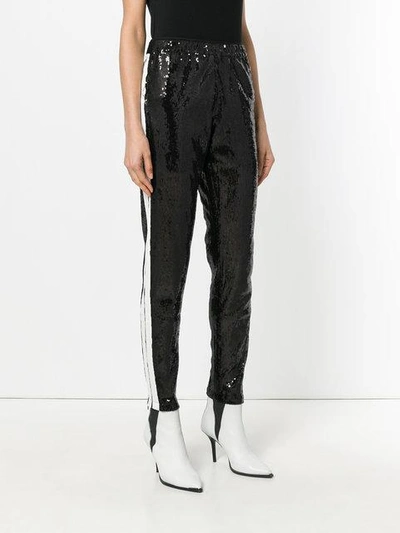 Shop Laneus Sequin Embellished Cropped Trousers In Black