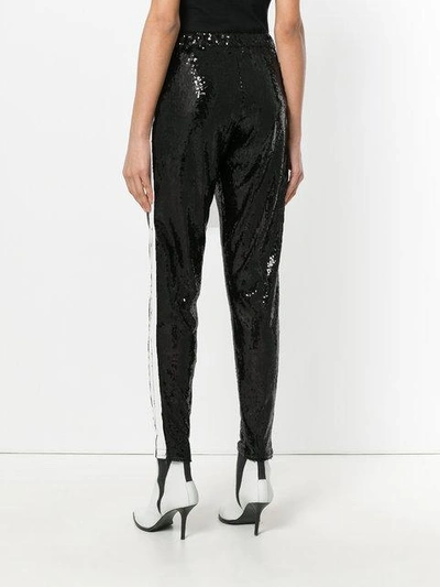 Shop Laneus Sequin Embellished Cropped Trousers In Black