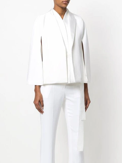 Shop Givenchy Grain De Poudre Tuxedo Collar Cape Jacket - White