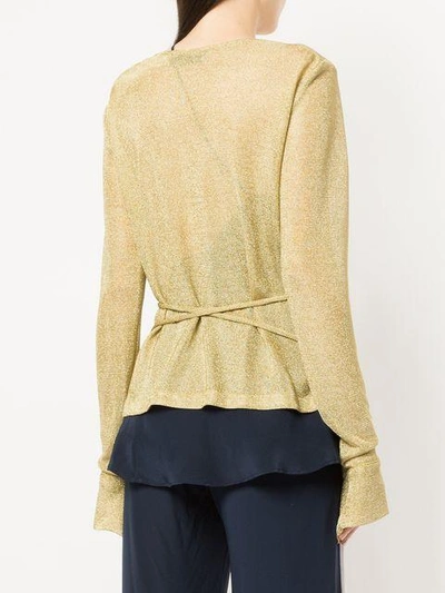 Shop Kacey Devlin Metallic Wrap Blouse