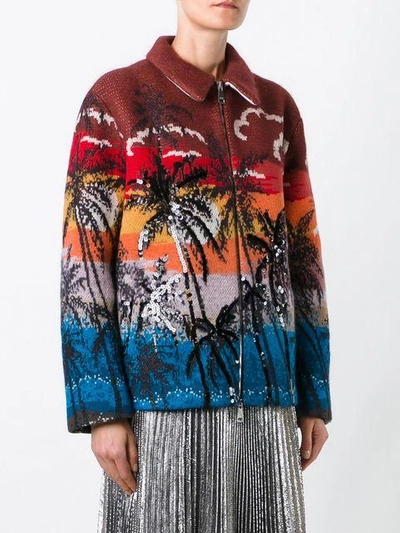 Shop N°21 Palm Print Bomber Jacket In Multicolour