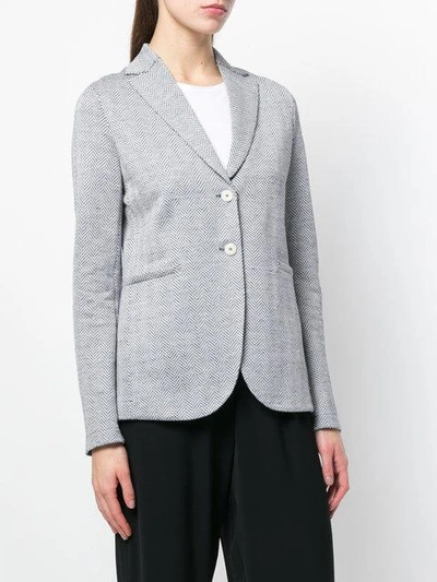 Shop Harris Wharf London Herringbone Blazer In Blue