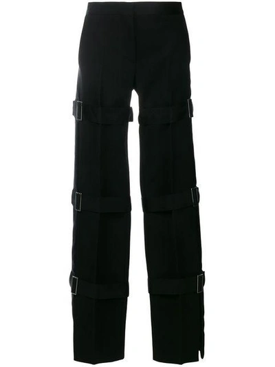 Shop Alexander Mcqueen Multi Strap Tuxedo Trousers In Black