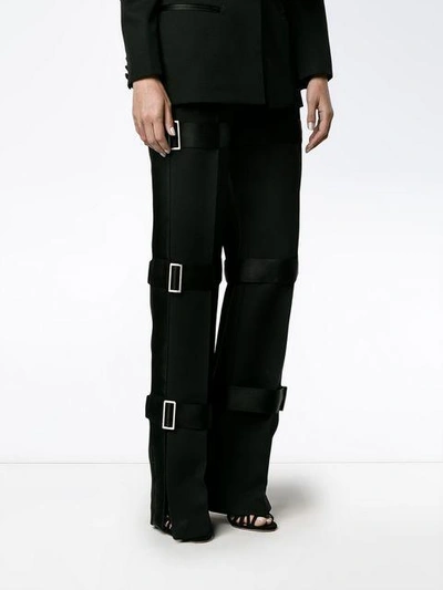 Shop Alexander Mcqueen Multi Strap Tuxedo Trousers In Black