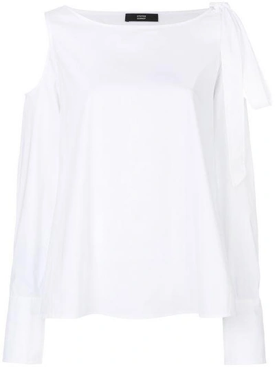 Shop Steffen Schraut Cold Shoulder Shirt - White