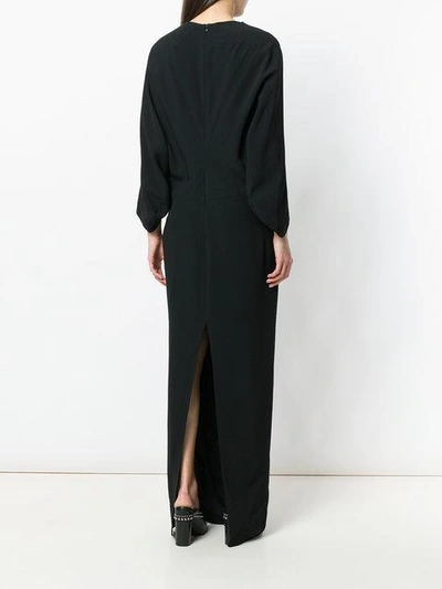 Shop Chalayan Draped High Neck Gown In Black