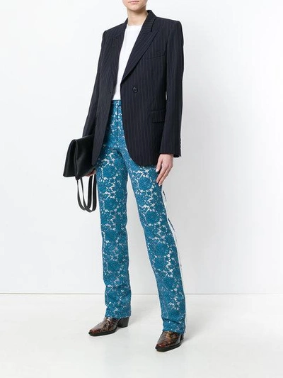 Shop Calvin Klein 205w39nyc Lace Tailored Trousers In Blue