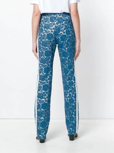 Shop Calvin Klein 205w39nyc Lace Tailored Trousers In Blue