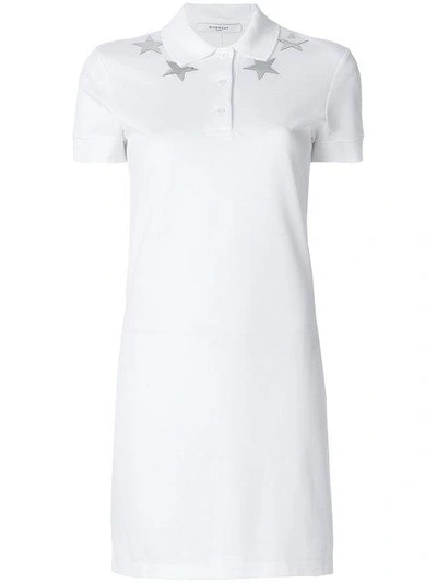 Shop Givenchy Star Print Polo Dress - White